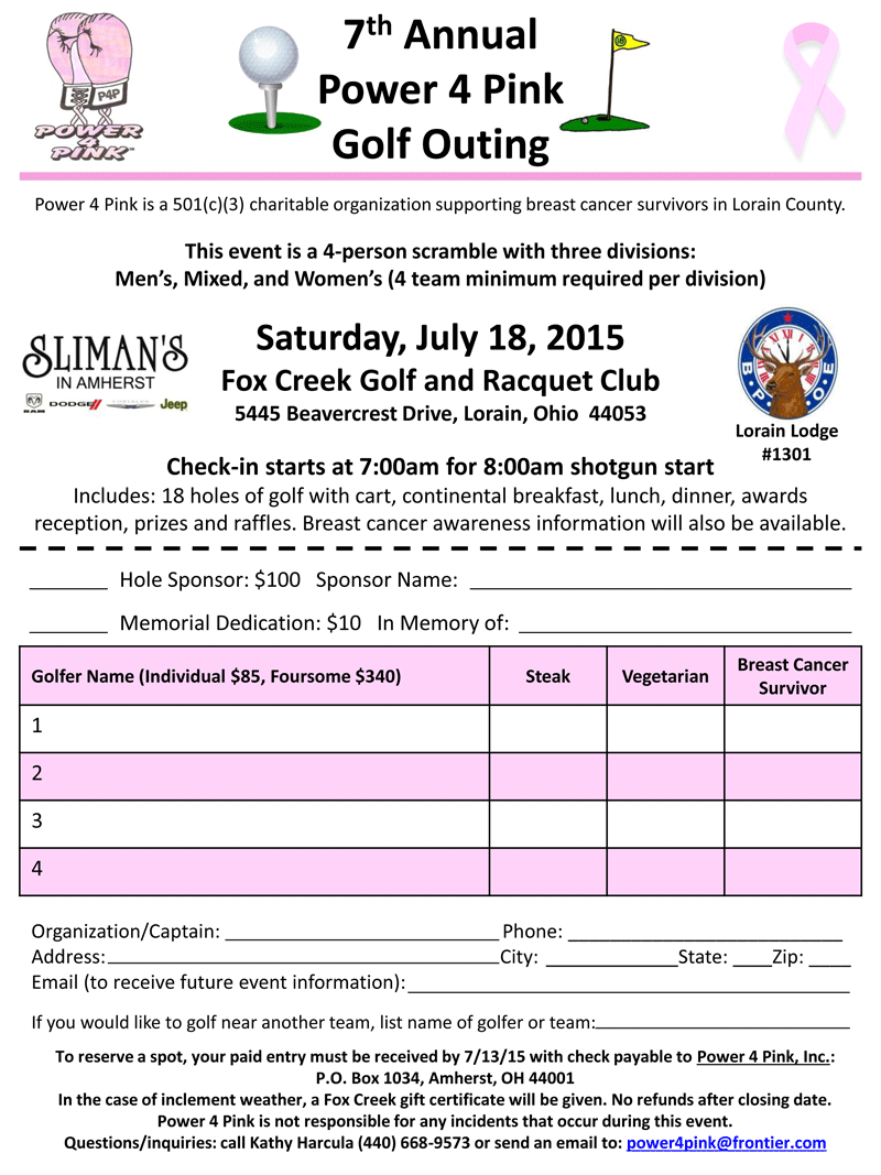 7th Annual Golf Outing July 2015